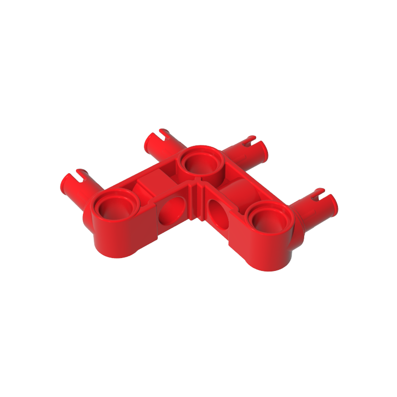 Technic Pin Connector Hub Perpendicular 3 x 3 Bent with 4 Pins (Pin Ridges Across Part)