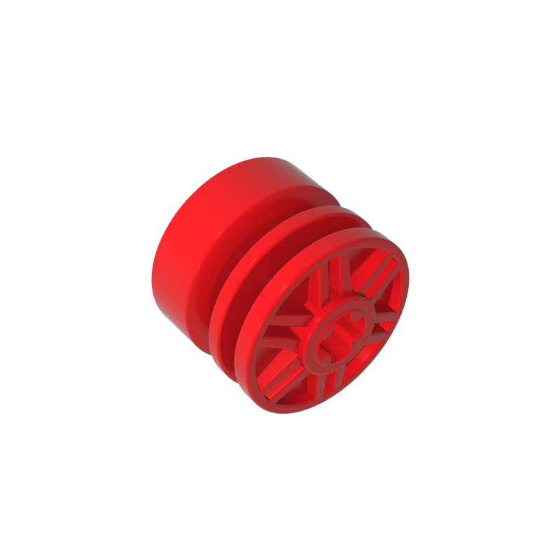 Wheel 18mm x 14mm with Axle Hole, Fake Bolts and Shallow Spokes