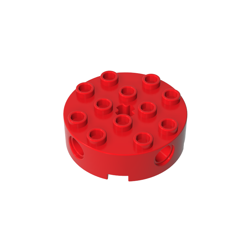 Brick Round 4 x 4 with 4 Side Pin Holes and Center Axle Hole