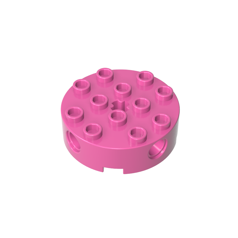 Brick Round 4 x 4 with 4 Side Pin Holes and Center Axle Hole