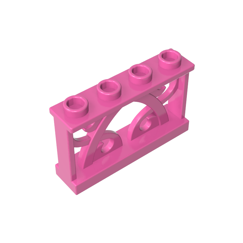 Fence Ornamented 1 x 4 x 2 with 4 Studs - Color ID 12