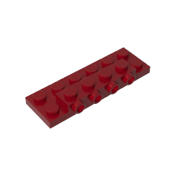 Plate Special 2 x 6 x 2/3 with 4 Studs on Side, 1 Support Wall on Bottom