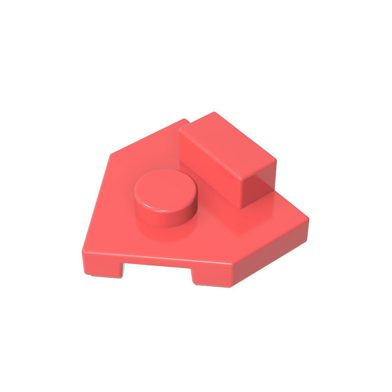 Plate Special 2 x 2 Wedge, Center Stud, 1 x 1/2 Raised Tab - Color ID 18