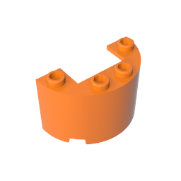 Cylinder Half 2 x 4 x 2 with 1 x 2 Cutout