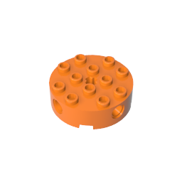 Brick Round 4 x 4 with 4 Side Pin Holes and Center Axle Hole