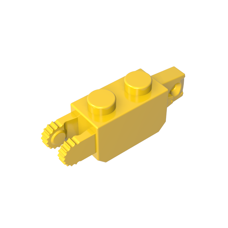 Hinge Brick 1 x 2 Locking with 1 Finger Vertical End and 2 Fingers Vertical End, 9 Teeth