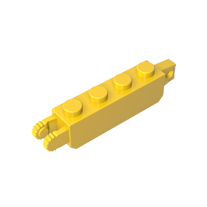 Hinge Brick 1 x 4 Locking with 1 Finger Vertical End and 2 Fingers Vertical End, 9 Teeth