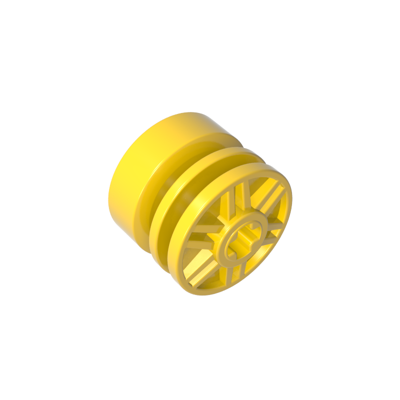 Wheel 18mm x 14mm with Axle Hole, Fake Bolts and Shallow Spokes