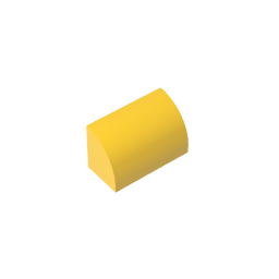 Brick Curved 1 x 2 x 1 No Studs - Color ID 30