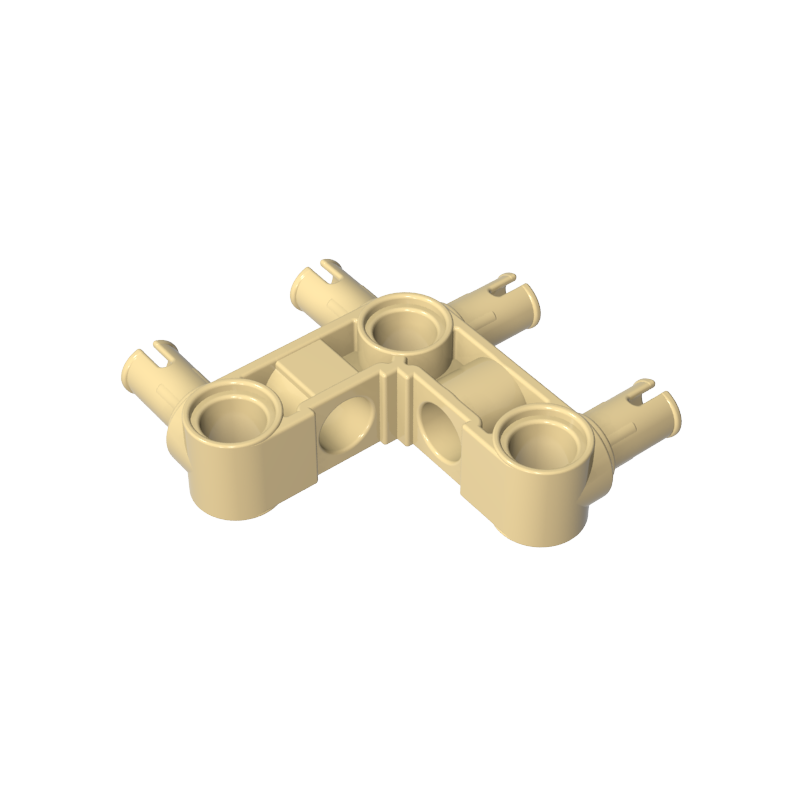Technic Pin Connector Hub Perpendicular 3 x 3 Bent with 4 Pins (Pin Ridges Across Part)