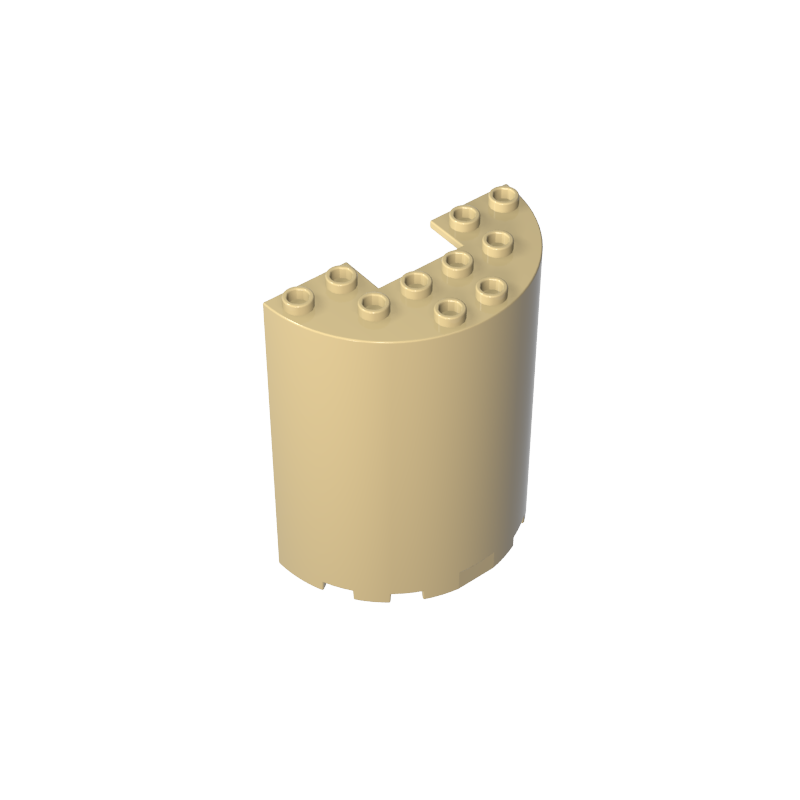 Cylinder Half 3 x 6 x 6 with 1 x 2 Cutout