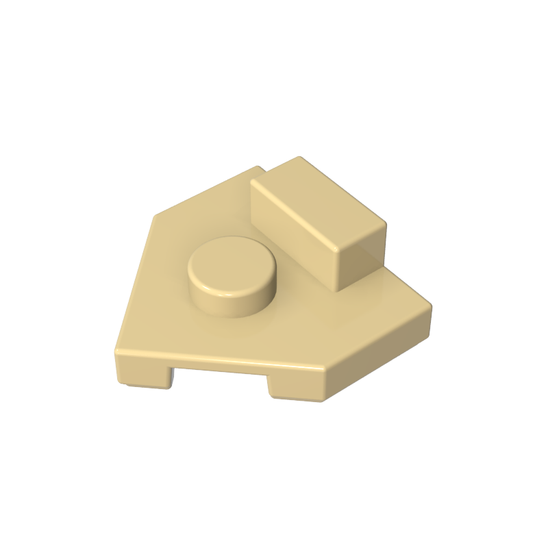 Plate Special 2 x 2 Wedge, Center Stud, 1 x 1/2 Raised Tab