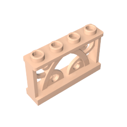 Fence Ornamented 1 x 4 x 2 with 4 Studs - Color ID 32