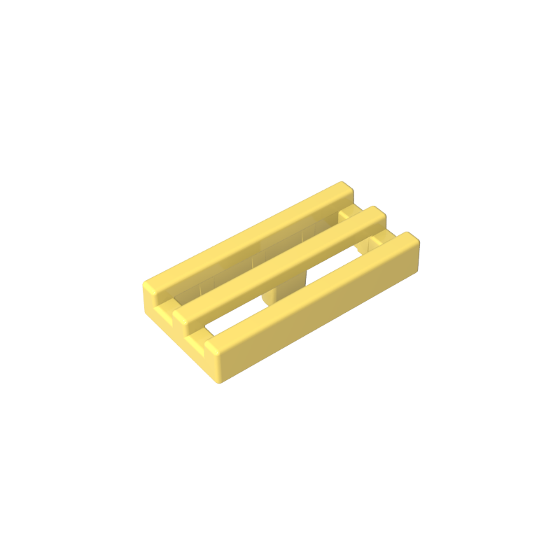 Tile Special 1 x 2 Grille with Bottom Groove