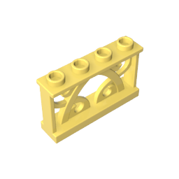 Fence Ornamented 1 x 4 x 2 with 4 Studs - Color ID 33