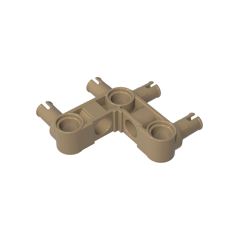 Technic Pin Connector Hub Perpendicular 3 x 3 Bent with 4 Pins (Pin Ridges Across Part)