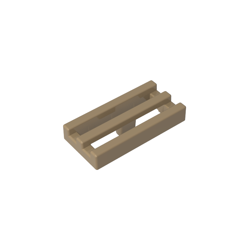 Tile Special 1 x 2 Grille with Bottom Groove