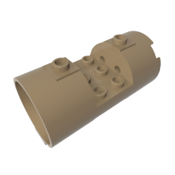 Cylinder 3 x 6 x 2 2/3 Horizontal Open Studs - Color ID 34