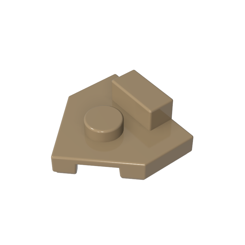 Plate Special 2 x 2 Wedge, Center Stud, 1 x 1/2 Raised Tab - Color ID 34