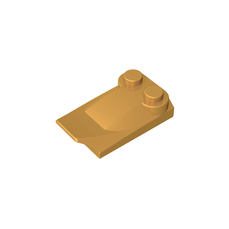 Wedge Curved 2 x 3 x 2/3 Two Studs, Wing End - Color ID 35