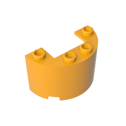 Cylinder Half 2 x 4 x 2 with 1 x 2 Cutout