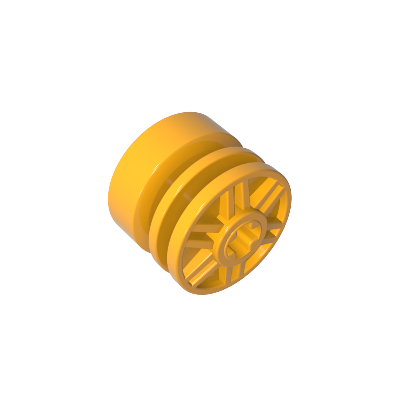 Wheel 18mm x 14mm with Axle Hole, Fake Bolts and Shallow Spokes