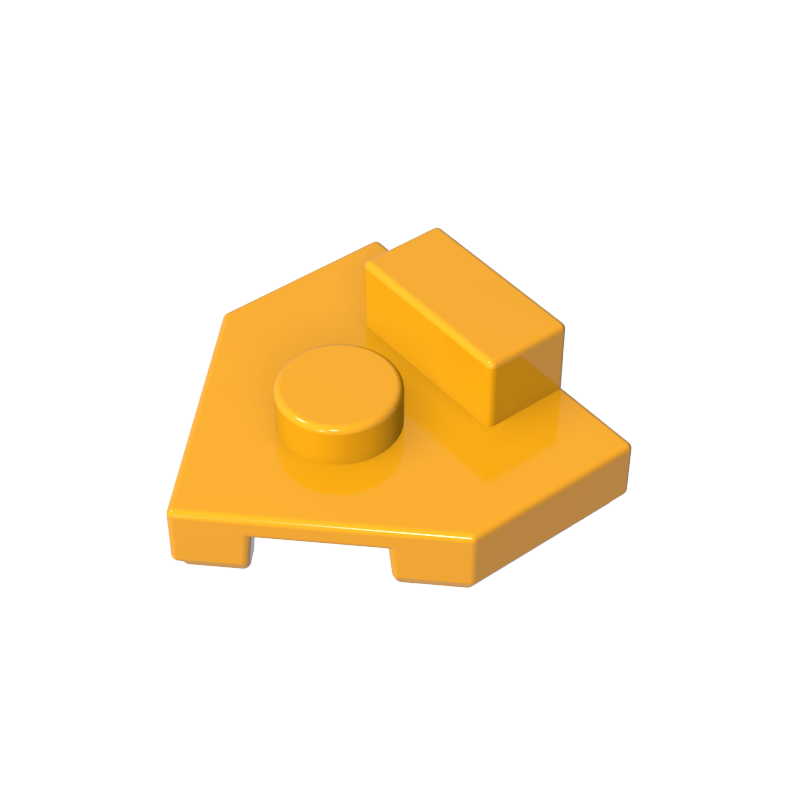 Plate Special 2 x 2 Wedge, Center Stud, 1 x 1/2 Raised Tab - Color ID 36