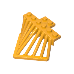 Train Cow Catcher, Plate Special 2 x 6 with Sloped Bars - Color ID 36