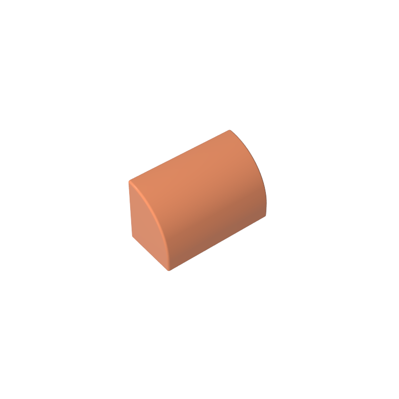 Brick Curved 1 x 2 x 1 No Studs - Color ID 38