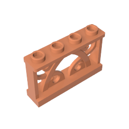 Fence Ornamented 1 x 4 x 2 with 4 Studs - Color ID 38
