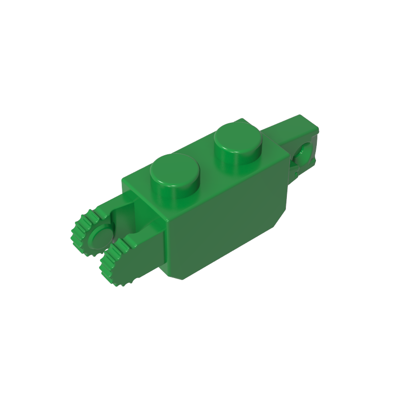 Hinge Brick 1 x 2 Locking with 1 Finger Vertical End and 2 Fingers Vertical End, 9 Teeth