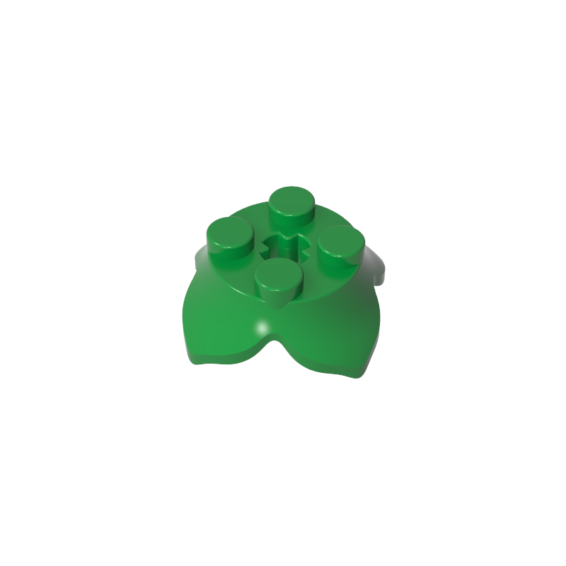 Plant, Leaves, Round 2 x 2 x 2/3 with + Axle Hole and 4 Leaf Extensions