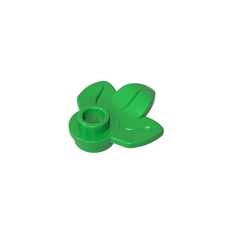 Plant, Plate 1 x 1 Round with 3 Leaves