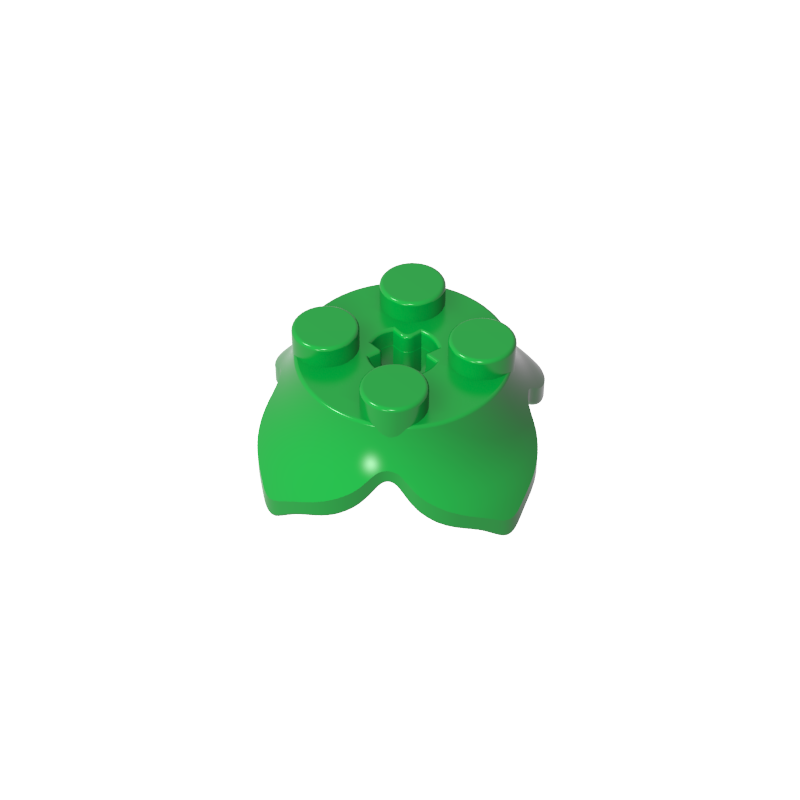 Plant, Leaves, Round 2 x 2 x 2/3 with + Axle Hole and 4 Leaf Extensions
