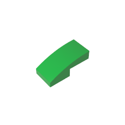 Slope Curved 2 x 1 No Studs [1/2 Bow]