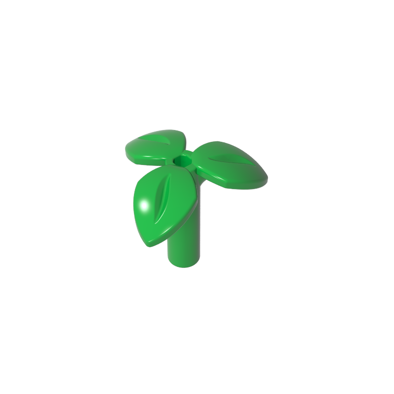 Plant, Stem with 3 Leaves and Bottom Pin