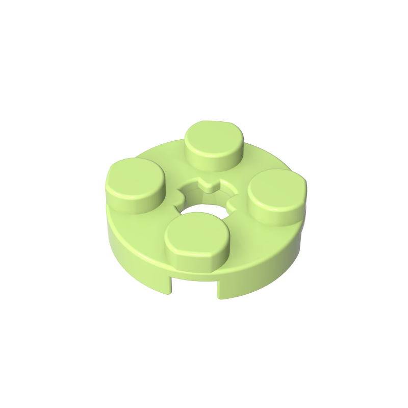 Plate Round 2 x 2 with Axle Hole Type 1 (+ Opening)