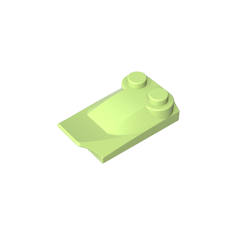Wedge Curved 2 x 3 x 2/3 Two Studs, Wing End - Color ID 44