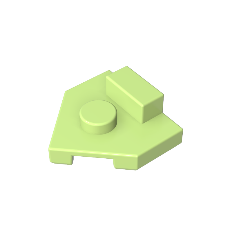 Plate Special 2 x 2 Wedge, Center Stud, 1 x 1/2 Raised Tab - Color ID 44