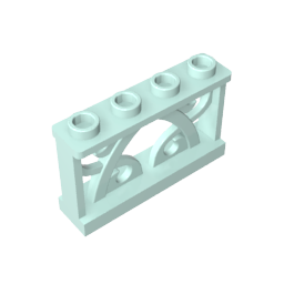 Fence Ornamented 1 x 4 x 2 with 4 Studs - Color ID 45