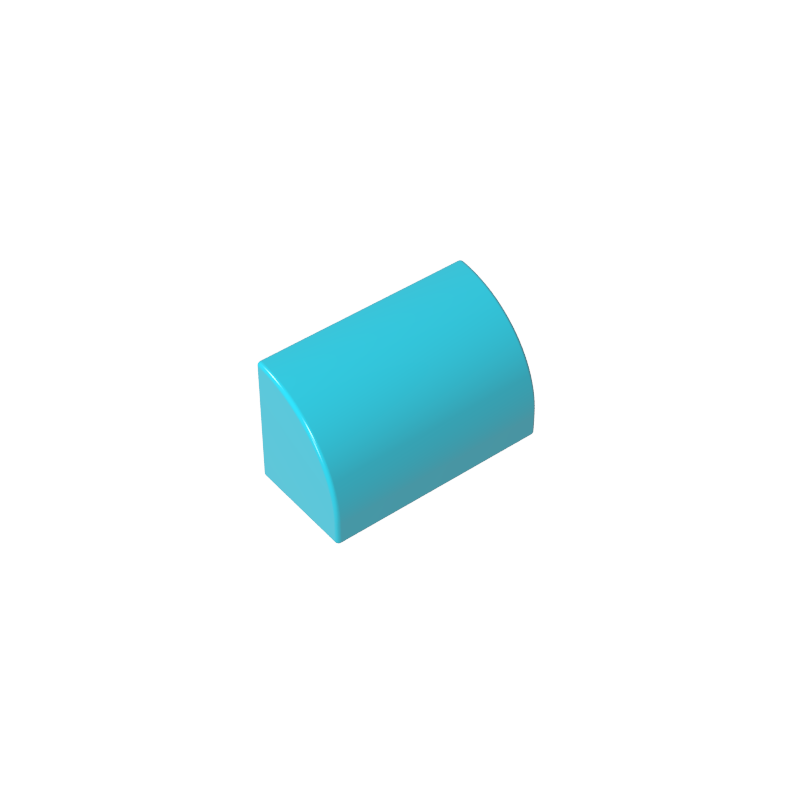 Brick Curved 1 x 2 x 1 No Studs - Color ID 46
