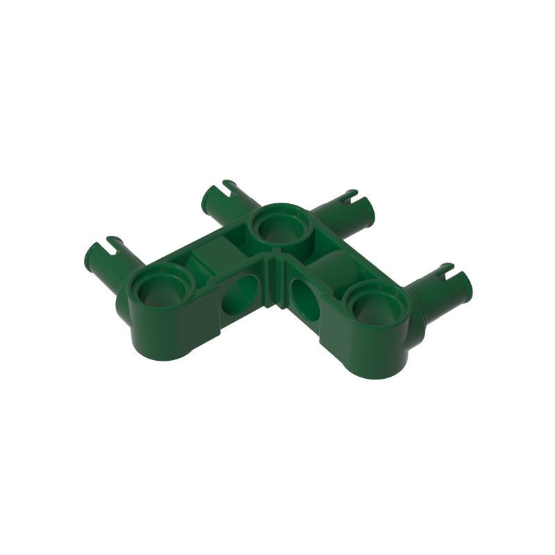 Technic Pin Connector Hub Perpendicular 3 x 3 Bent with 4 Pins (Pin Ridges Across Part)