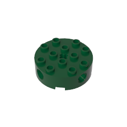 Brick Round 4 x 4 with 4 Side Pin Holes and Center Axle Hole