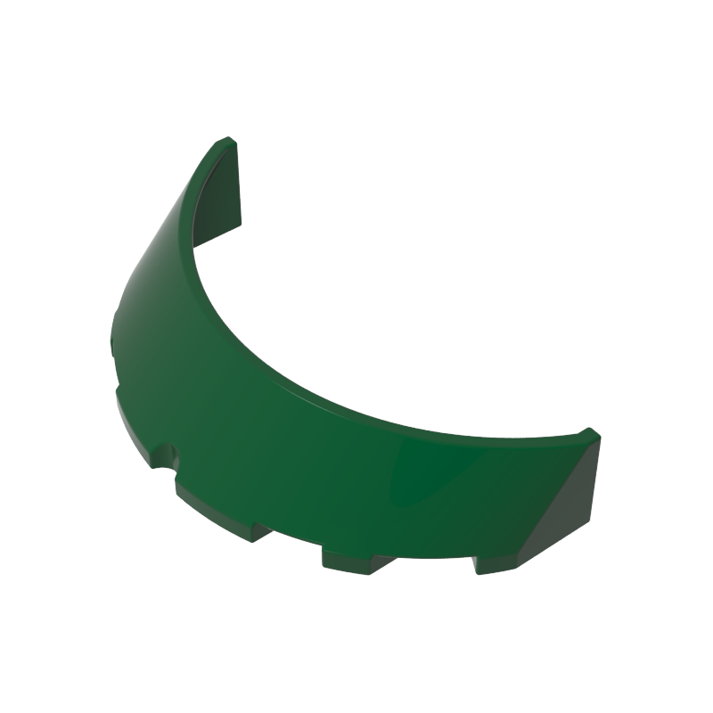 Windscreen 3 x 6 x 1 Curved with 2 Circular Stud Holders in Bottom - Color ID 47