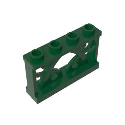 Fence Ornamented 1 x 4 x 2 with 4 Studs - Color ID 47