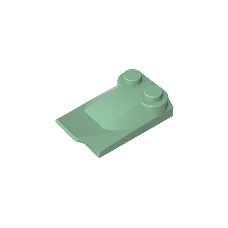 Wedge Curved 2 x 3 x 2/3 Two Studs, Wing End - Color ID 48