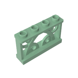 Fence Ornamented 1 x 4 x 2 with 4 Studs - Color ID 48
