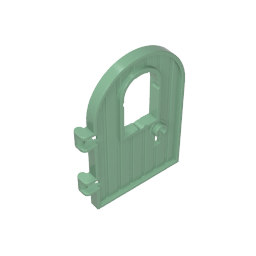 Door 1 x 4 x 6 Round Top with Window and Keyhole, Reinforced Edge - Color ID 48