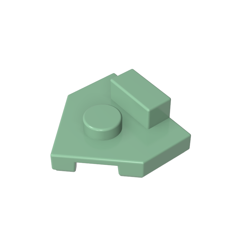 Plate Special 2 x 2 Wedge, Center Stud, 1 x 1/2 Raised Tab - Color ID 48