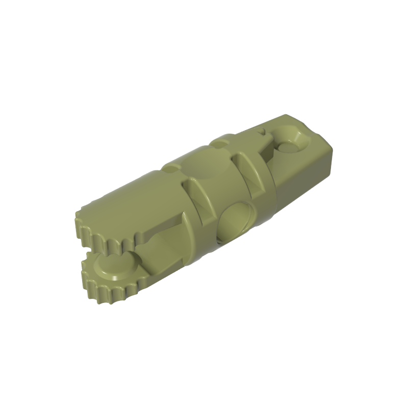 Hinge Cylinder 1 x 3 Locking with 1 Finger and 2 Fingers On Ends, without Hole, 9 Teeth